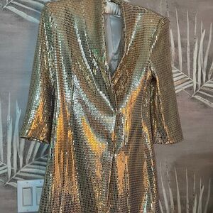 Gold Sequin Blazer
